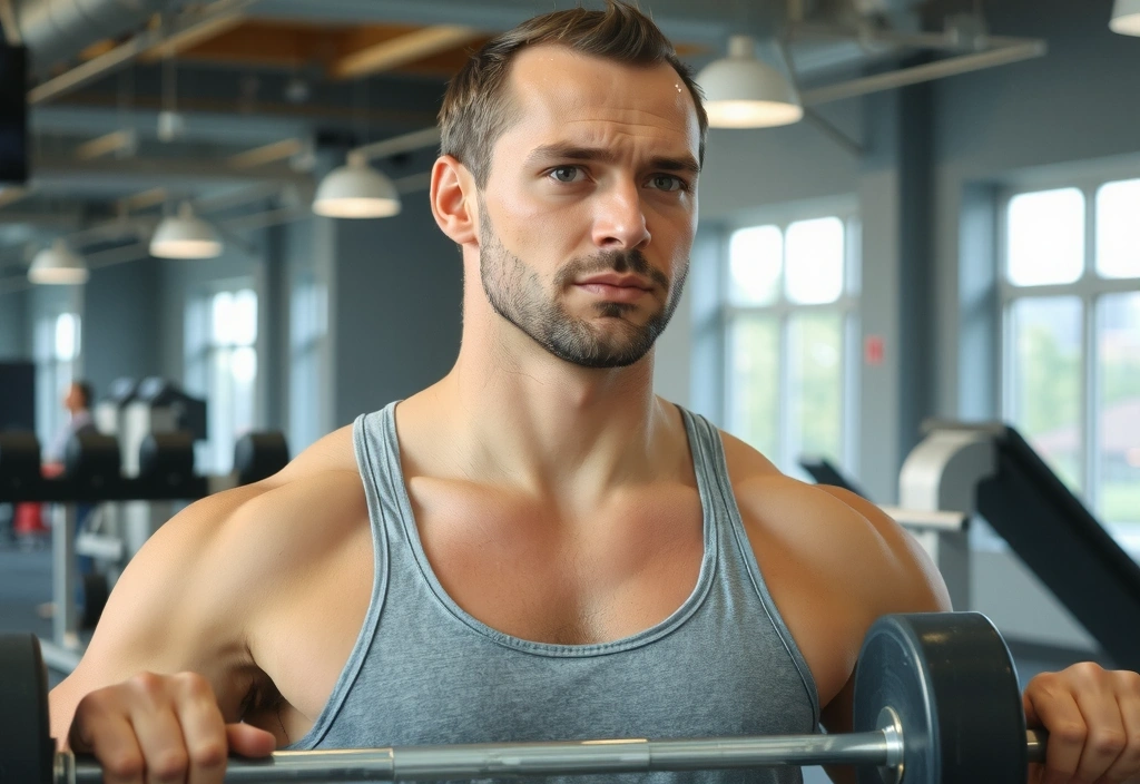 Man lifting weights, representing strength and vitality from supplements